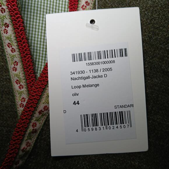 Spieth & Wensky Nachtigall Jacket Loop Melange Olive Green Bavarian Trachten L - Picture 7 of 11